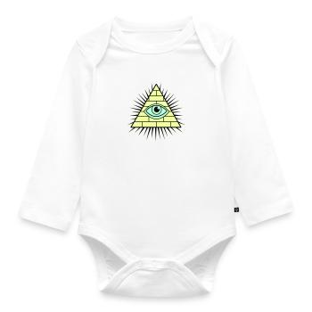 Illuminati Pyramide - Baby Bio-Langarm-Body - Weiß - Vorne