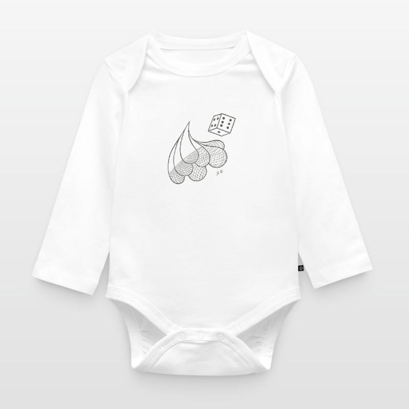 Creative patterned drops with game dice Organic Longsleeve Baby Bodysuit