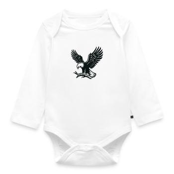 Eagle on the Branch - Organic Longsleeve Baby Bodysuit - white - Front
