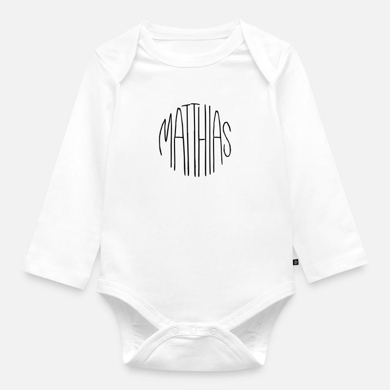 Matthias - Organic Longsleeve Baby Bodysuit - white