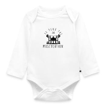 Ich kann nicht, ich habe Bodybuilding. - Baby Bio-Langarm-Body - Weiß - Vorne