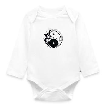 Yin Yang - Baby Bio-Langarm-Body - Weiß - Vorne