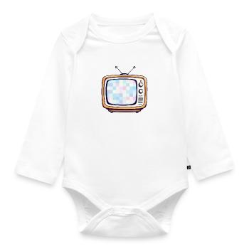 Retro TV - Baby Bio-Langarm-Body - Weiß - Vorne
