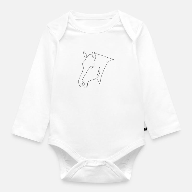 Frange minimale noire - Body Bébé bio manches longues - blanc
