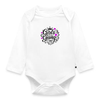 Girl Gang - Organic Longsleeve Baby Bodysuit - white - Front