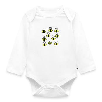 essaim d'abeilles amicales - Body Bébé bio manches longues - blanc - Devant