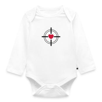 Herz - Baby Bio-Langarm-Body - Weiß - Vorne