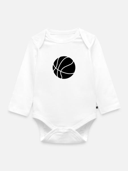 basketball - Baby Bio-Langarm-Body - Weiß