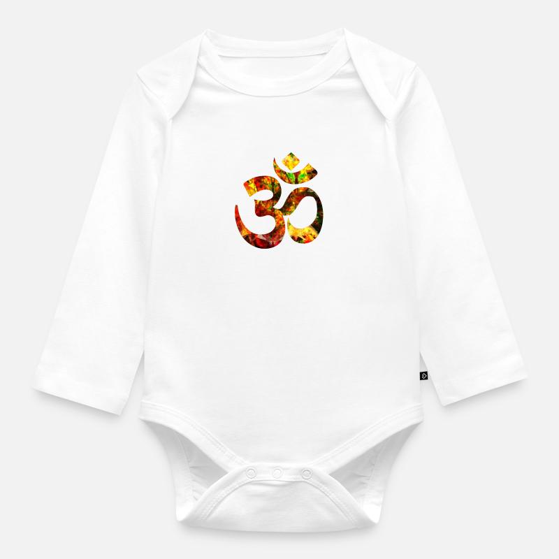om - Body Bébé bio manches longues - blanc
