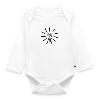 mikrophone / mic (1c) - Baby Bio-Langarm-Body - Weiß - Vorne