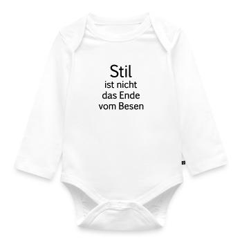 Stil ist nicht das Ende vom Besen - Baby Bio-Langarm-Body - Weiß - Vorne