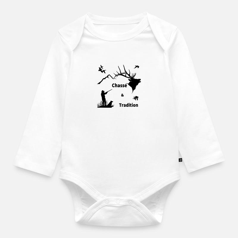 chasse - Body Bébé bio manches longues - blanc