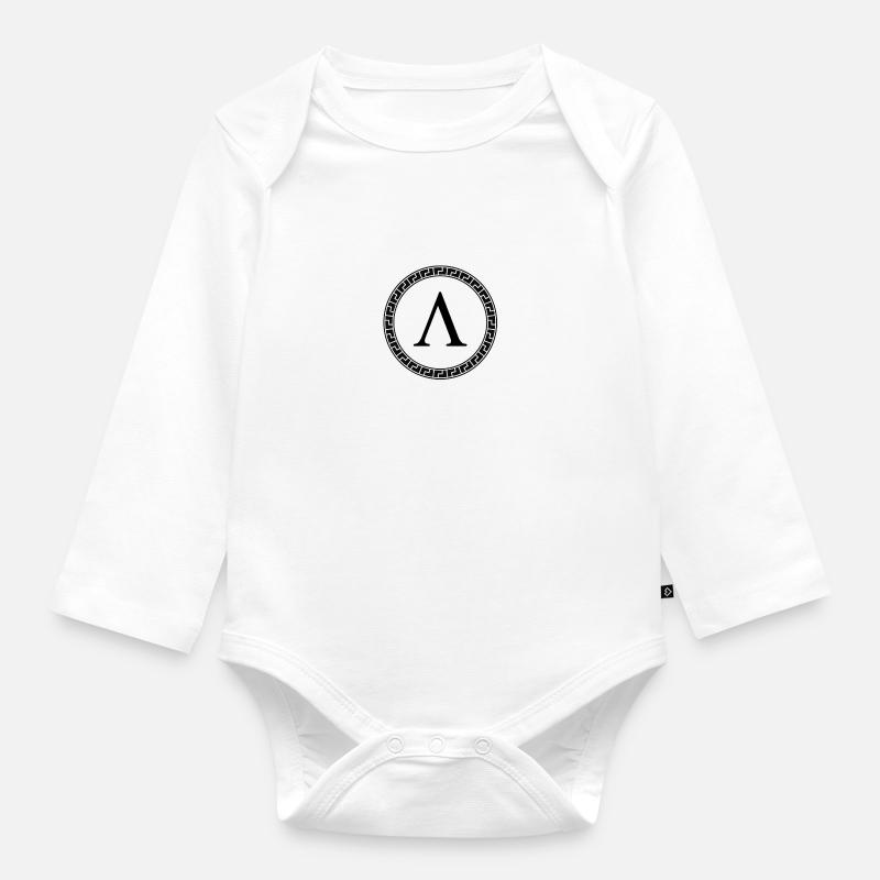 Spartan Lambda-Symbol - Baby Bio-Langarm-Body - Weiß