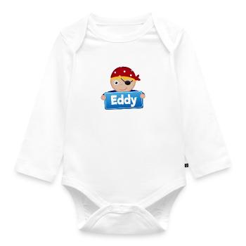 Little Pirate Eddy - Organic Longsleeve Baby Bodysuit - white - Front