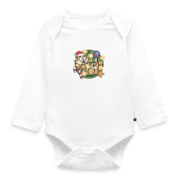 Christmas Cat - Organic Longsleeve Baby Bodysuit - white - Front