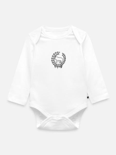 True Egocentric Logo - Baby Bio-Langarm-Body - Weiß