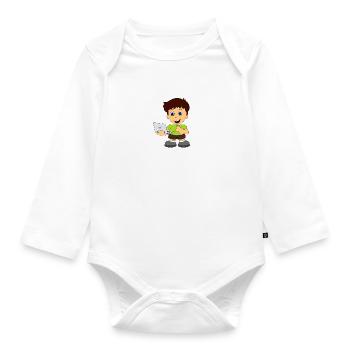 Computer Nerd Internet - Baby Bio-Langarm-Body - Weiß - Vorne