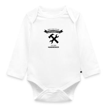 Handwerker - Was sind deine Superkräfte - Baby Bio-Langarm-Body - Weiß - Vorne