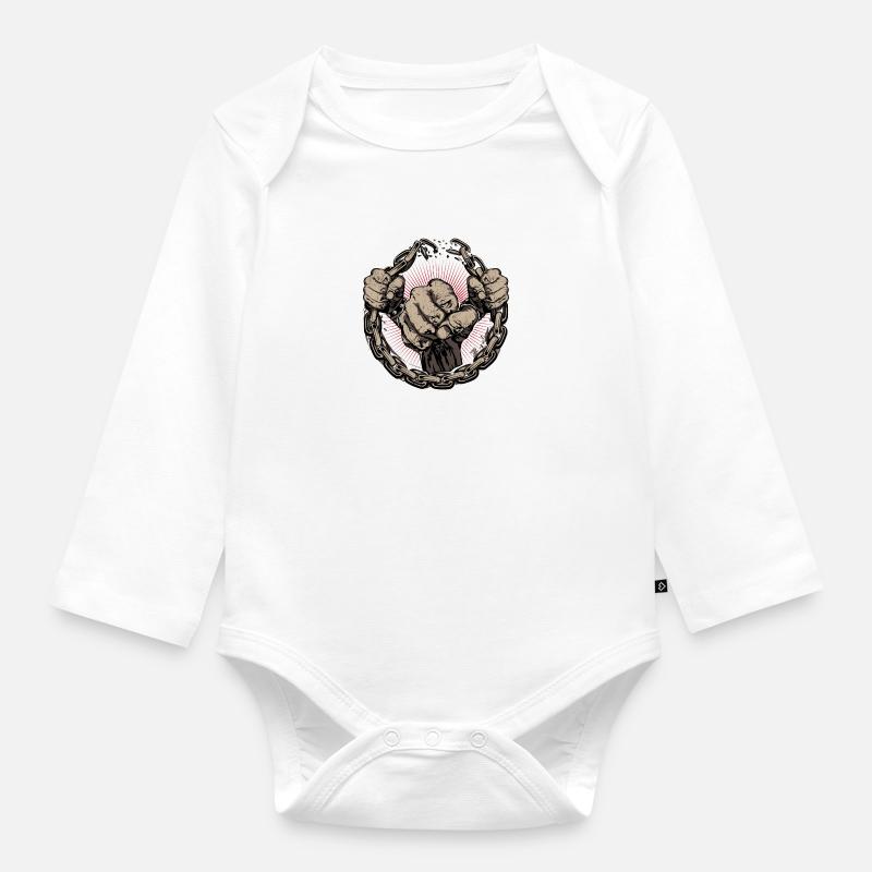 combat - Body Bébé bio manches longues - blanc