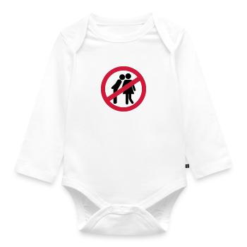 Küssen verboten - Baby Bio-Langarm-Body - Weiß - Vorne