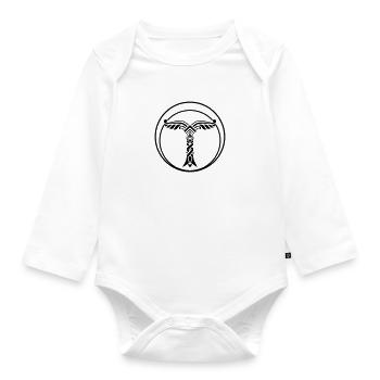 Irminsul with Valknut - Organic Longsleeve Baby Bodysuit - white - Front