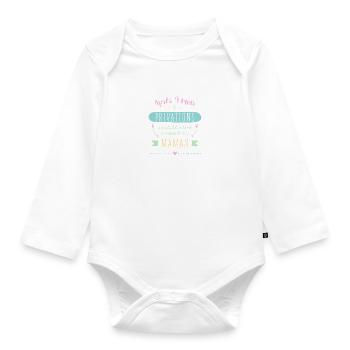 9 mois de PRIVATIONS - Body Bébé bio manches longues - blanc - Devant