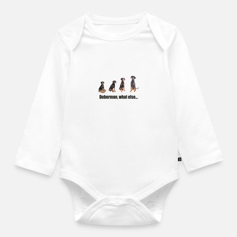Doberman, what else... - Baby Bio-Langarm-Body - Weiß