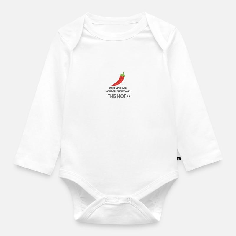 Hot girlfriend - Body Bébé bio manches longues - blanc