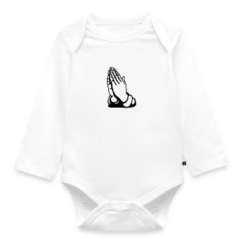 Pray - Organic Longsleeve Baby Bodysuit - white - Front