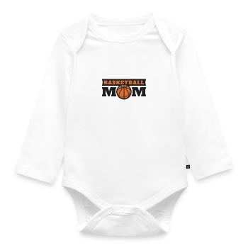 Basketball Mom. Mom. Mutti B-Ball. Home game. fan - Organic Longsleeve Baby Bodysuit - white - Front