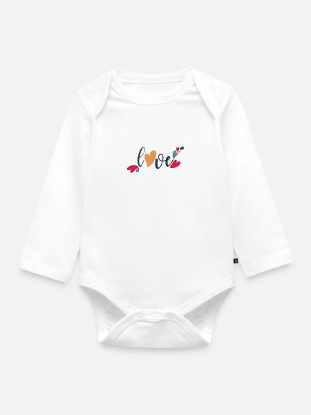 love - Baby Bio-Langarm-Body - Weiß