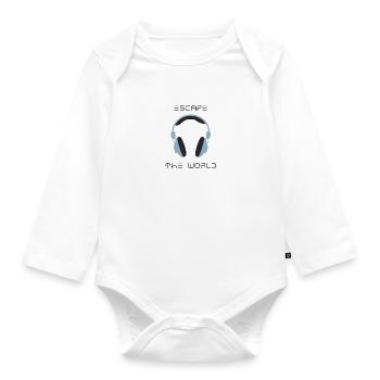 Equalizer Musik Sound Beats Rhytmus Headset - Baby Bio-Langarm-Body - Weiß - Vorne