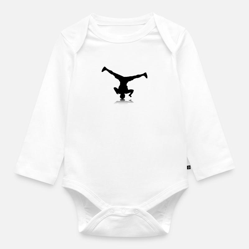 Breakdancer (spin) - Baby Bio-Langarm-Body - Weiß