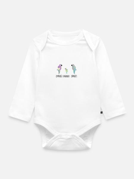 Ihr werdet Großeltern: Omagei und Opagei - Baby Bio-Langarm-Body - Weiß