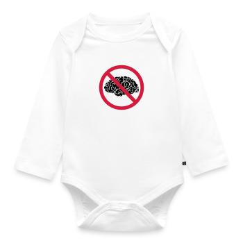 no brains allowed - Organic Longsleeve Baby Bodysuit - white - Front