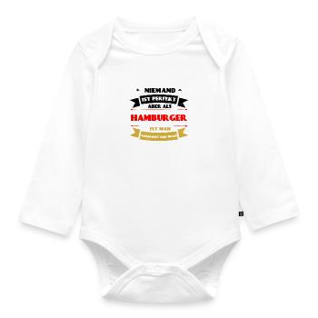 Perfect Hamburg - Hamburg Germany harbor - Organic Longsleeve Baby Bodysuit - white - Front