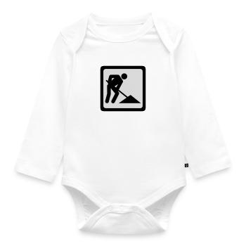In Arbeit - Baby Bio-Langarm-Body - Weiß - Vorne