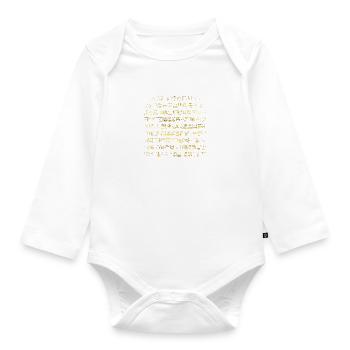 Golden Egyptian hieroglyphs pattern - Organic Longsleeve Baby Bodysuit - white - Front