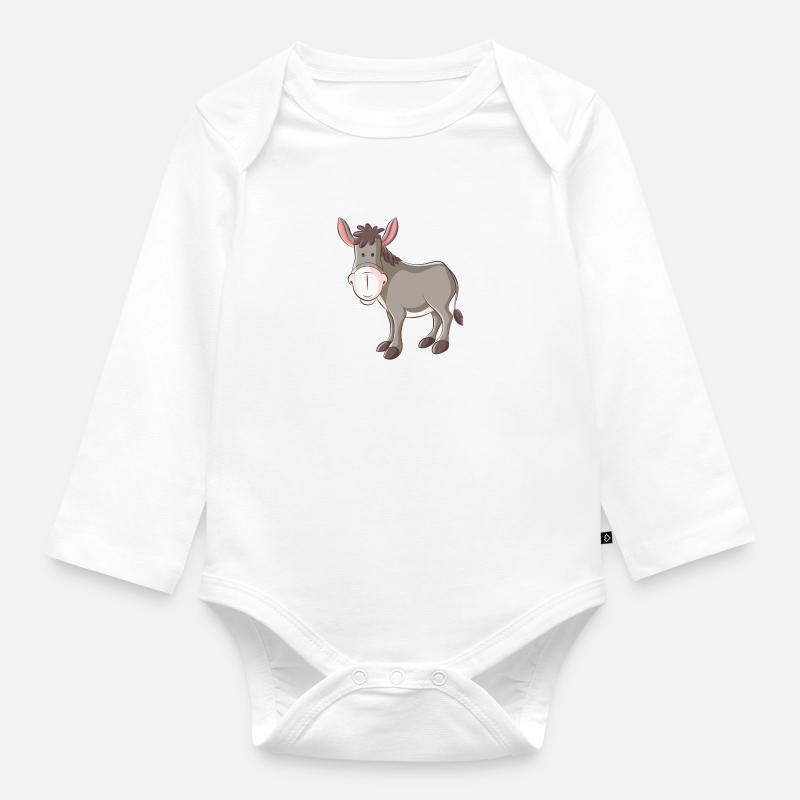 baudet - Body Bébé bio manches longues - blanc