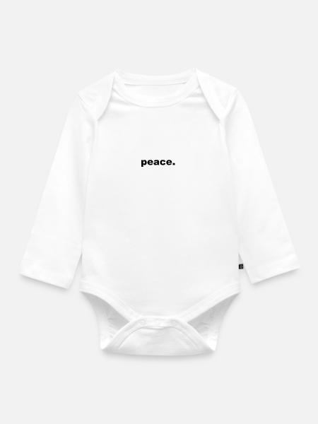 peace - Baby Bio-Langarm-Body - Weiß