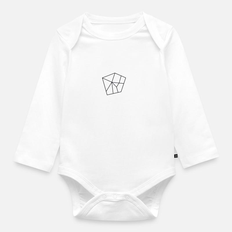 Cooles Fünfeck. Geschenck Idee - Baby Bio-Langarm-Body - Weiß
