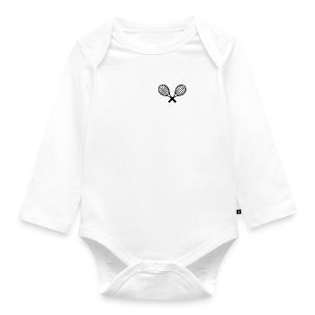 tennis racket - Organic Longsleeve Baby Bodysuit - white - Front