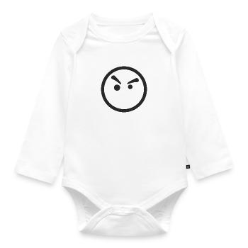 Smiley wütend - Baby Bio-Langarm-Body - Weiß - Vorne