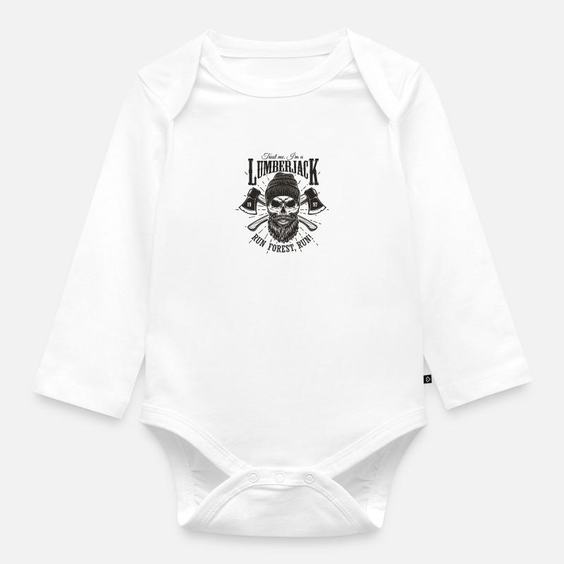 bûcheron - Body Bébé bio manches longues - blanc