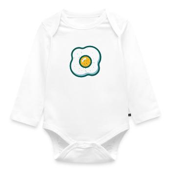 Spiegelei - Baby Bio-Langarm-Body - Weiß - Vorne