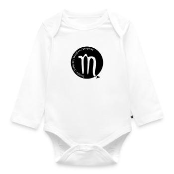 Tierkreiszeichen Skorpion (Scorpio) mit Text - Baby Bio-Langarm-Body - Weiß - Vorne