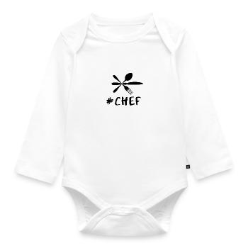 # Chef hobby chef cooking icon gift idea - Organic Longsleeve Baby Bodysuit - white - Front