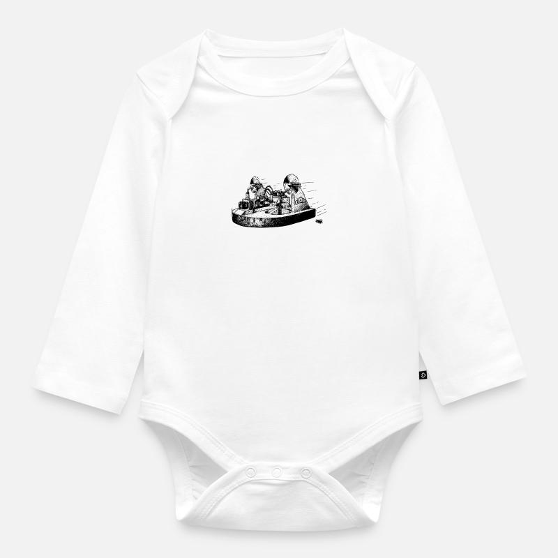 TINY WHOOV - DRAWING - Body Bébé bio manches longues - blanc