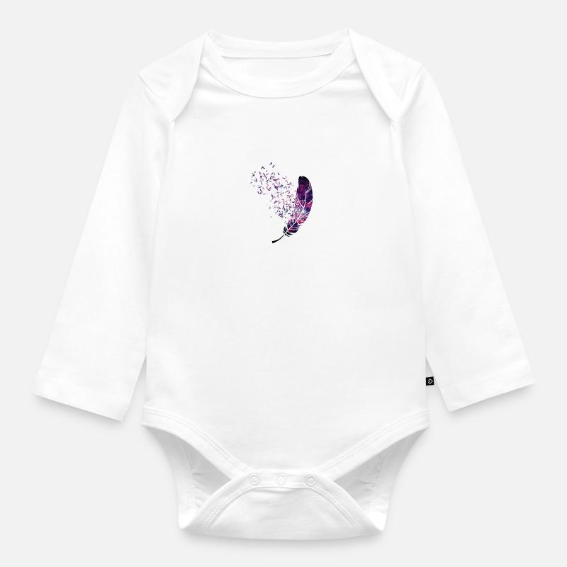 light as a feather - Organic Longsleeve Baby Bodysuit - white