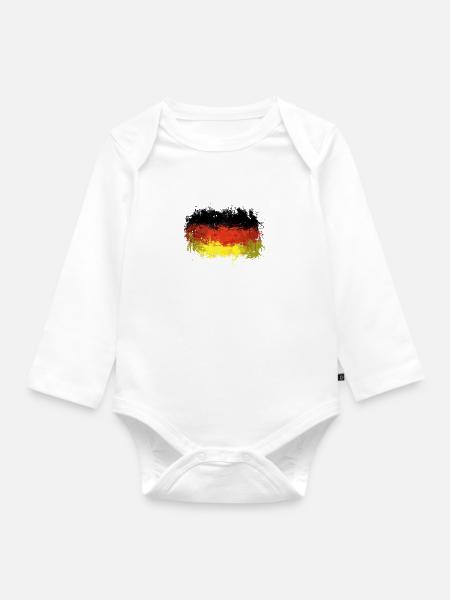 German Flag Graffiti - Organic Longsleeve Baby Bodysuit - white